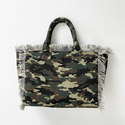 Presley Fray Canvas Tote - Threaded Pear