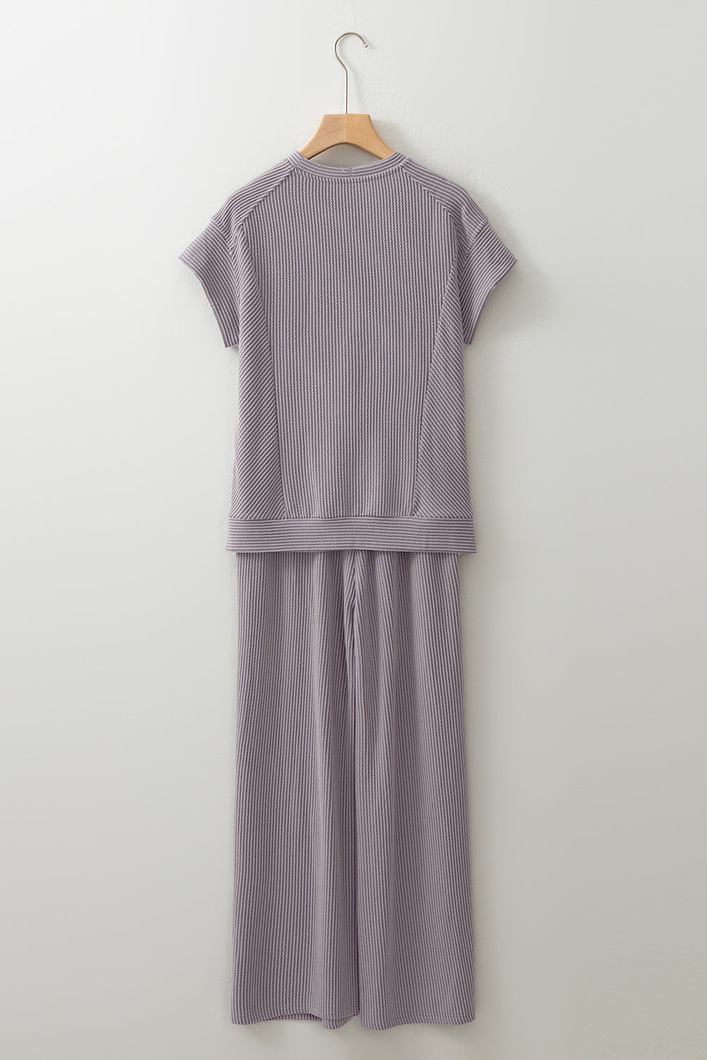 Leilany Corded Knit Short Sleeve Set - Threaded Pear