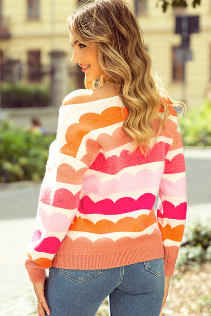 Sarah Wave Striped Sweater