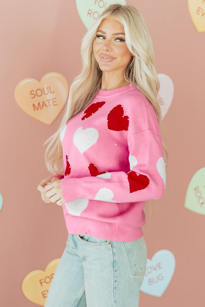 Rowen Pearl Embellished Heart  Valentines Day Sweater