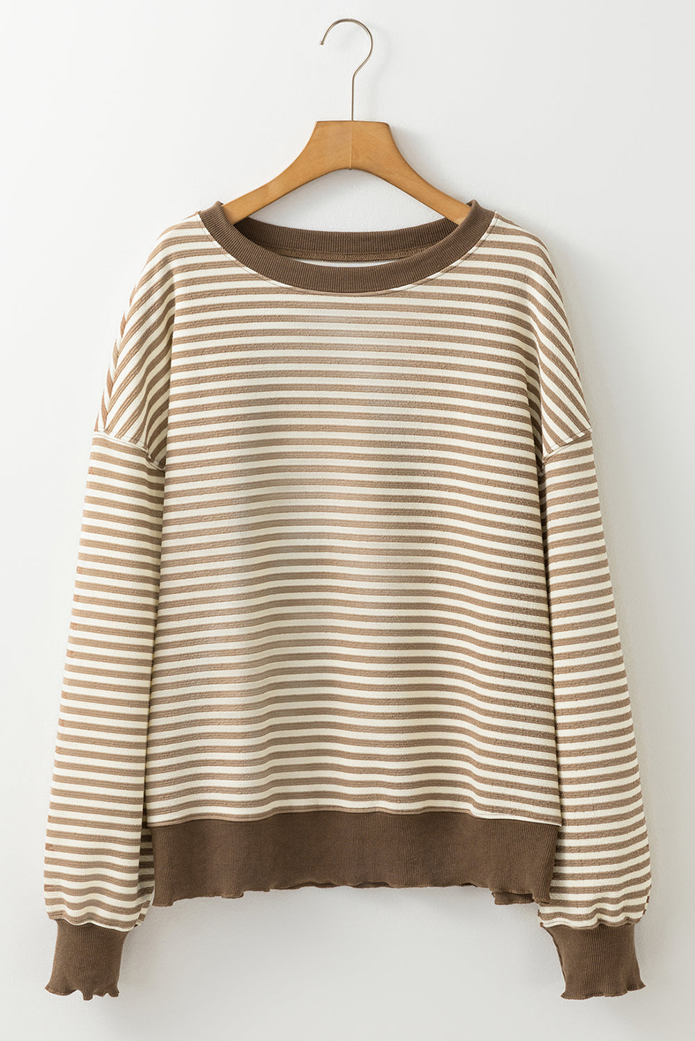 Angie Stripe Loose Drop Shoulder Long Sleeve Top