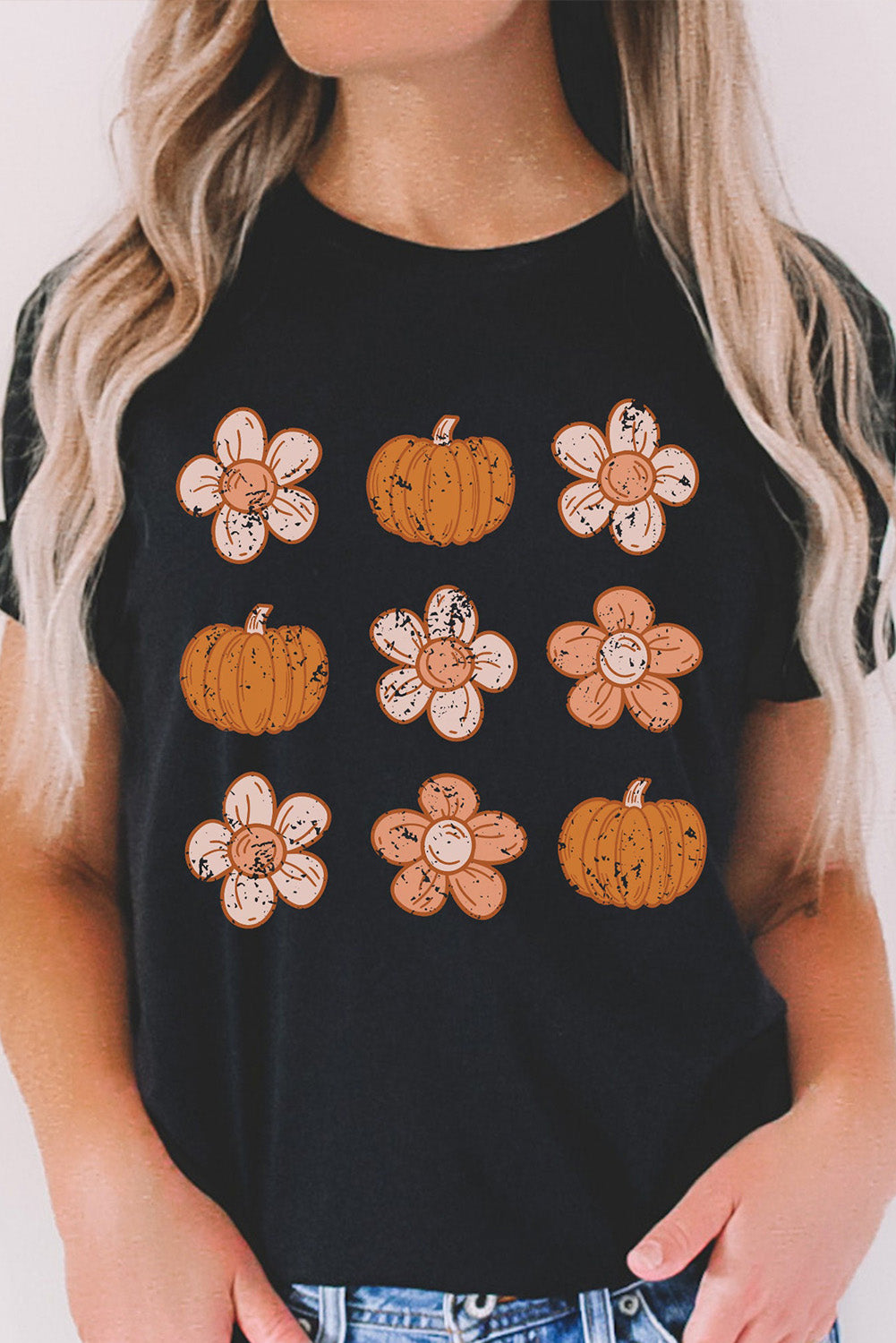 Molly Pumpkin Flower Graphic Top - Threaded Pear