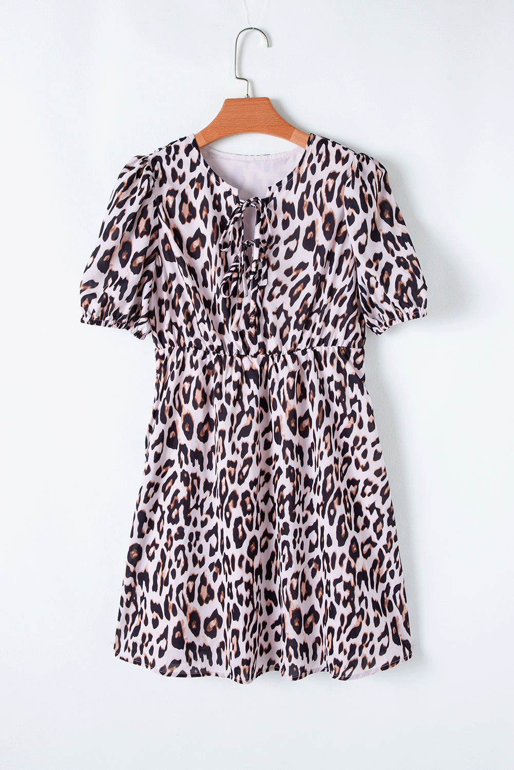 Jayleen Leopard Short Sleeve Mini Dress - Threaded Pear