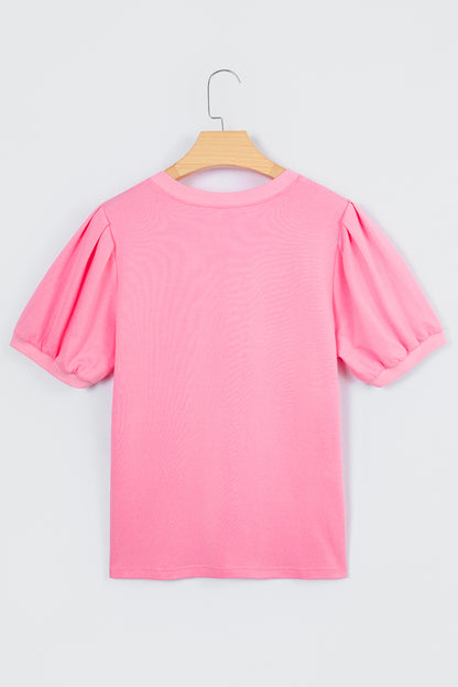 Pink V Neck Top - The Gold Cactus