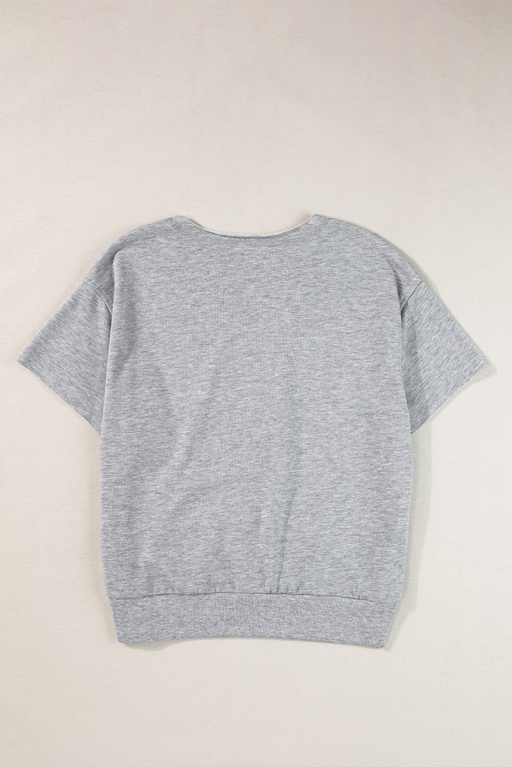 USA Patch Notched Neck Loose Tee - Threaded Pear