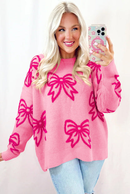 Lia Pink Bow Sweater