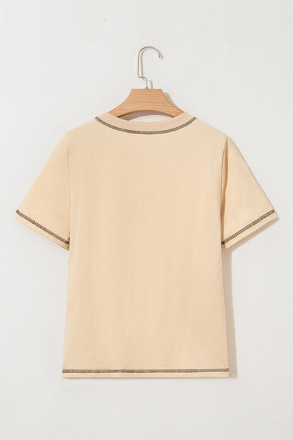 Horseshoe Embroidered Patch Pocket Tee - Threaded Pear