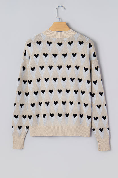 Val Heart Print Sweater