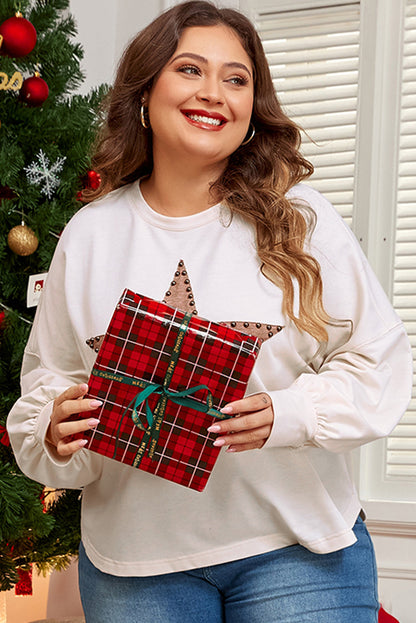 Elliana Star Crew Neck Plus Size Top