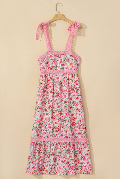 Sasha Floral Lace Tied Strap Dress