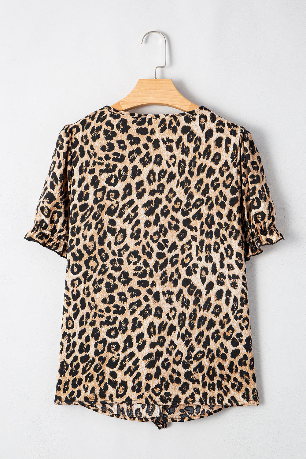 Martha Leopard Puff Short Sleeve Top - Threaded Pear