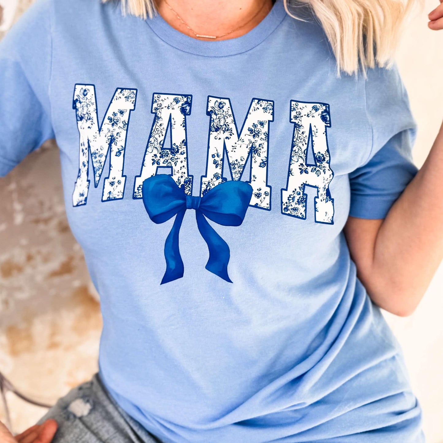 Blue Mama Bow Graphic Tee