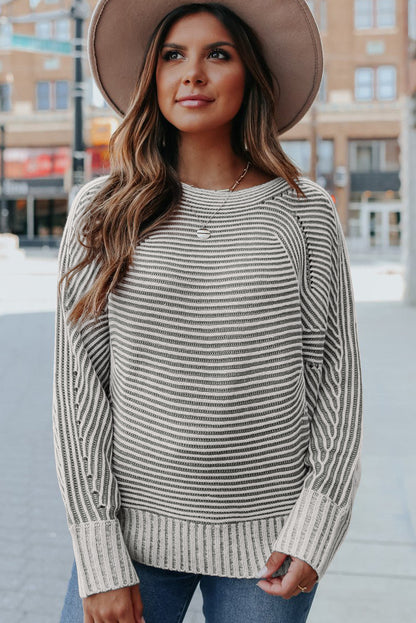 Clara Ribbed Knit Boat Sweater