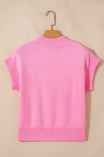Amore Valentine Heart Short Sleeve Sweater - The Gold Cactus