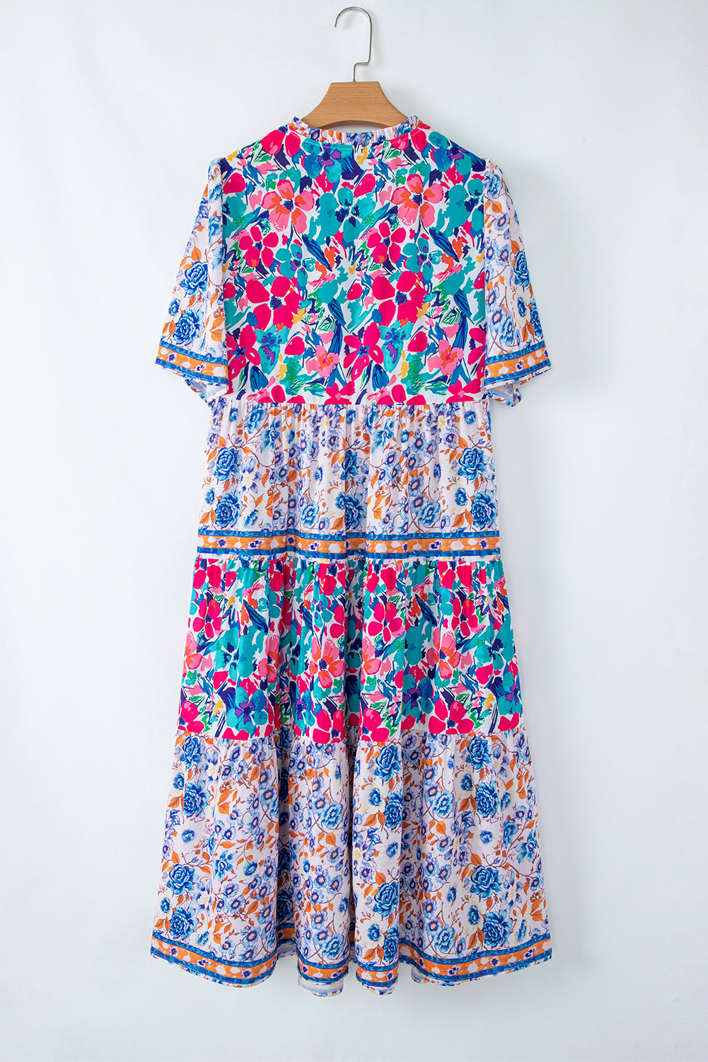 Siena Mixed Floral Short Sleeve Dress - Threaded Pear