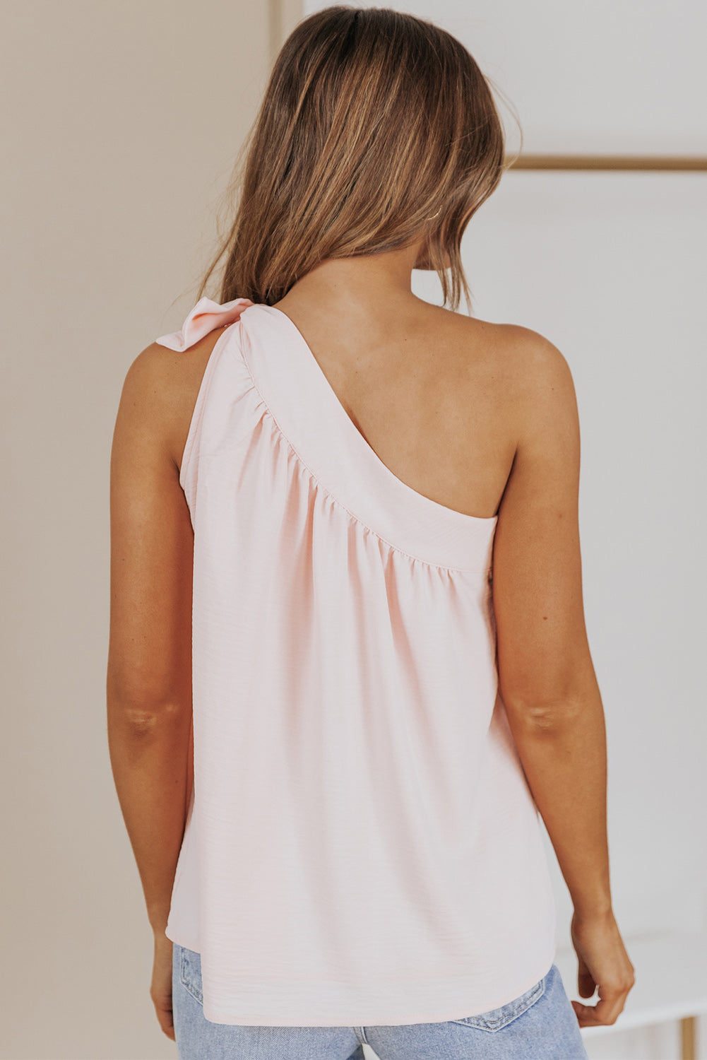 Chana Tie On Shoulder Sleeveless Top - Threaded Pear