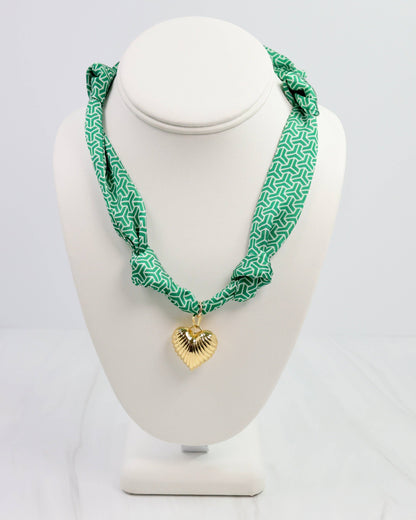 Serafina Scarf Charm Necklace Green