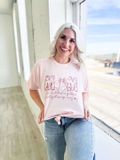 Mom - Clothed in Gratitude Graphic Tee