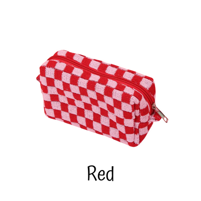 Checkered Cosmetic Bag | 7 Colors - The Gold Cactus