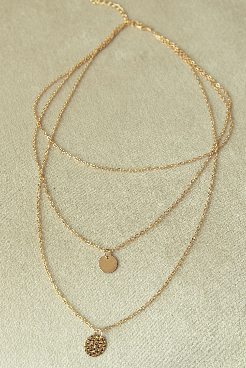 Multi-layered Round Pendant Necklace - The Gold Cactus