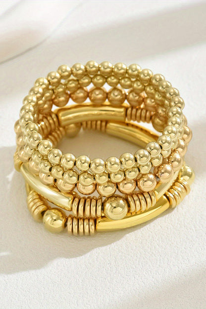 Gold Layered Elastic Bracelet Set