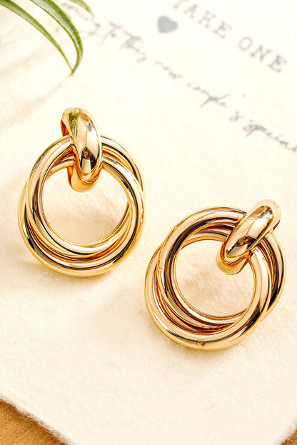 Gold Circles Stud Earrings.