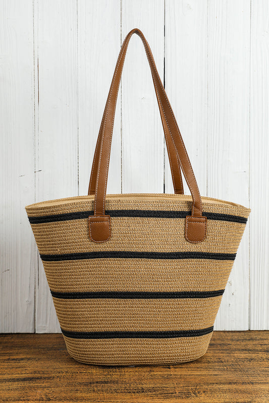 Aya Woven Striped Tote Bag - The Gold Cactus