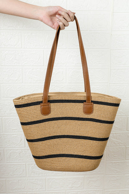 Aya Woven Striped Tote Bag - The Gold Cactus