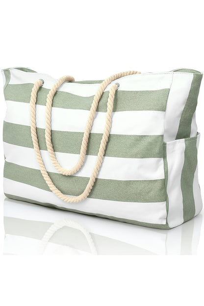 Cleo Striped Canvas Large Tote - The Gold Cactus