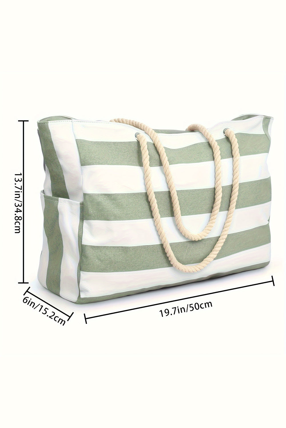 Cleo Striped Canvas Large Tote - The Gold Cactus