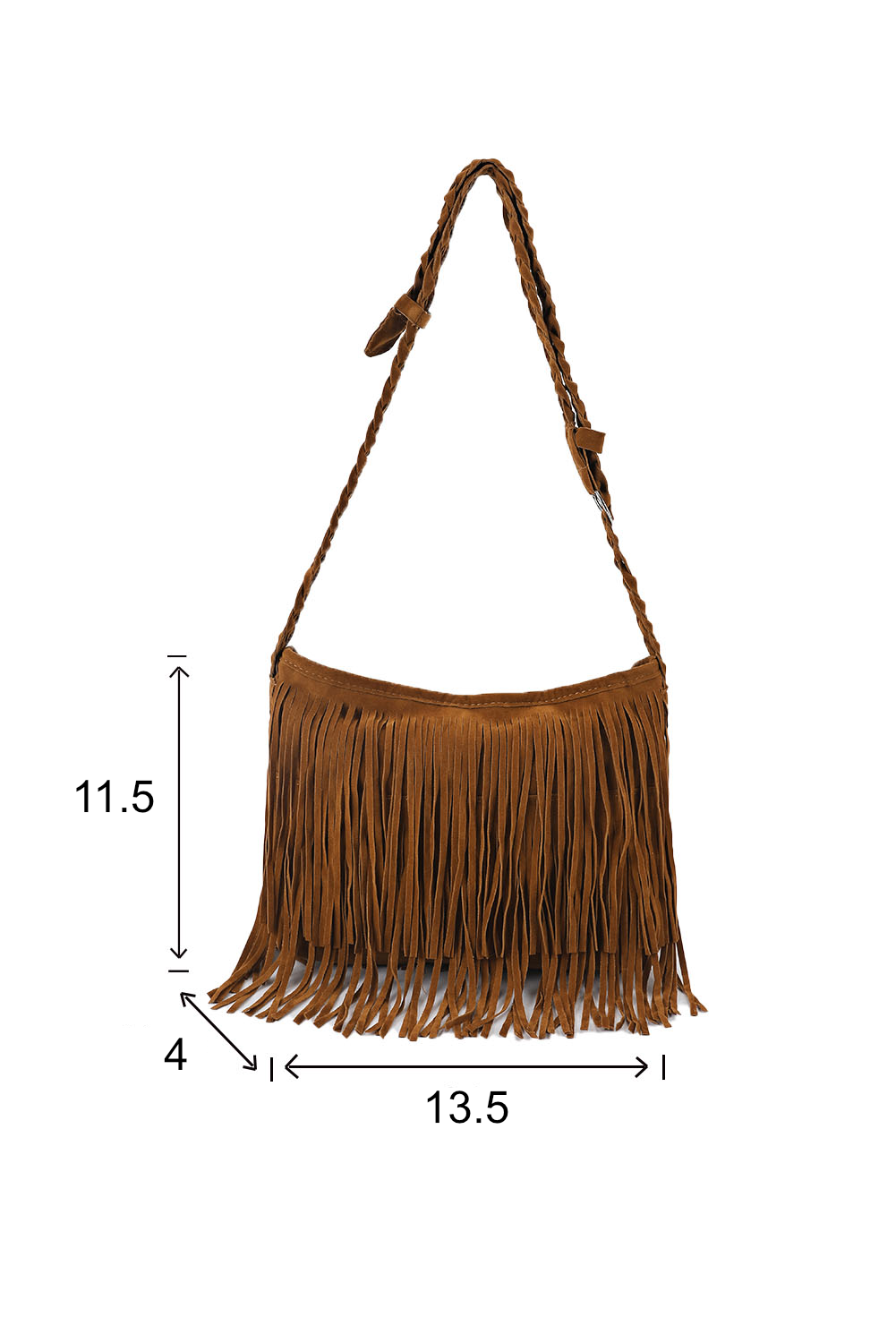 Jazmin Fringe Braid Shoulder Strap Bag - Threaded Pear