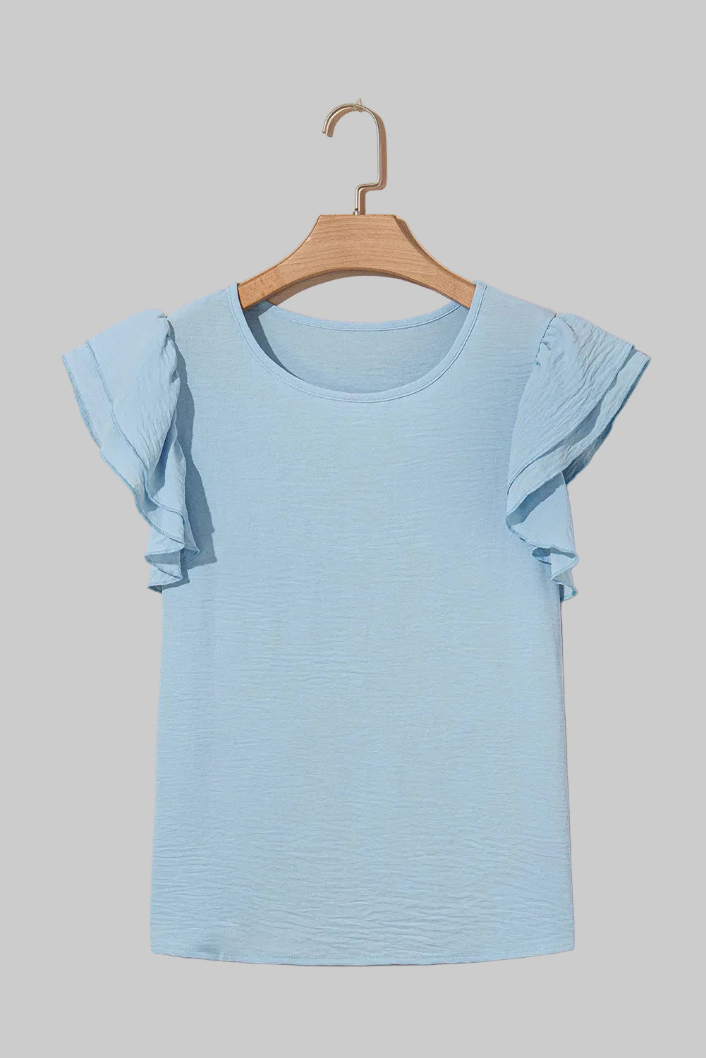 Clara Blue Ruffle Sleeve Blouse