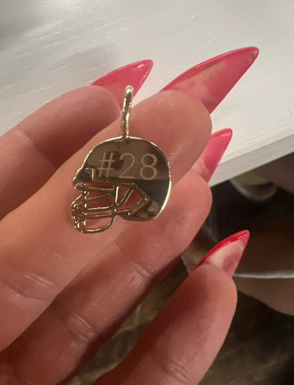 Engravable Football Helmet Charm