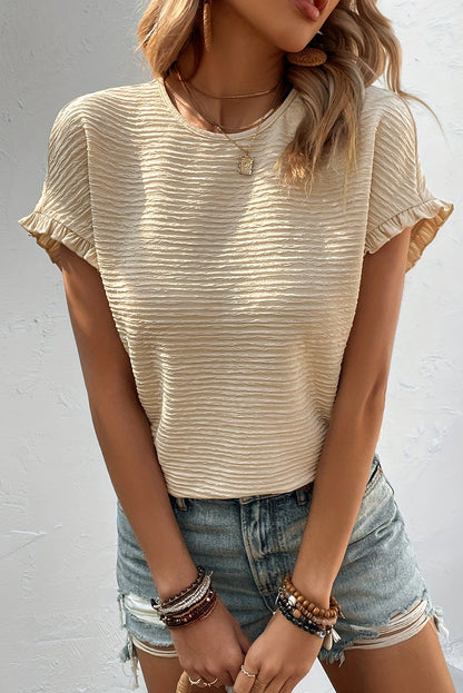 Miley Ruffled Short Sleeve Blouse