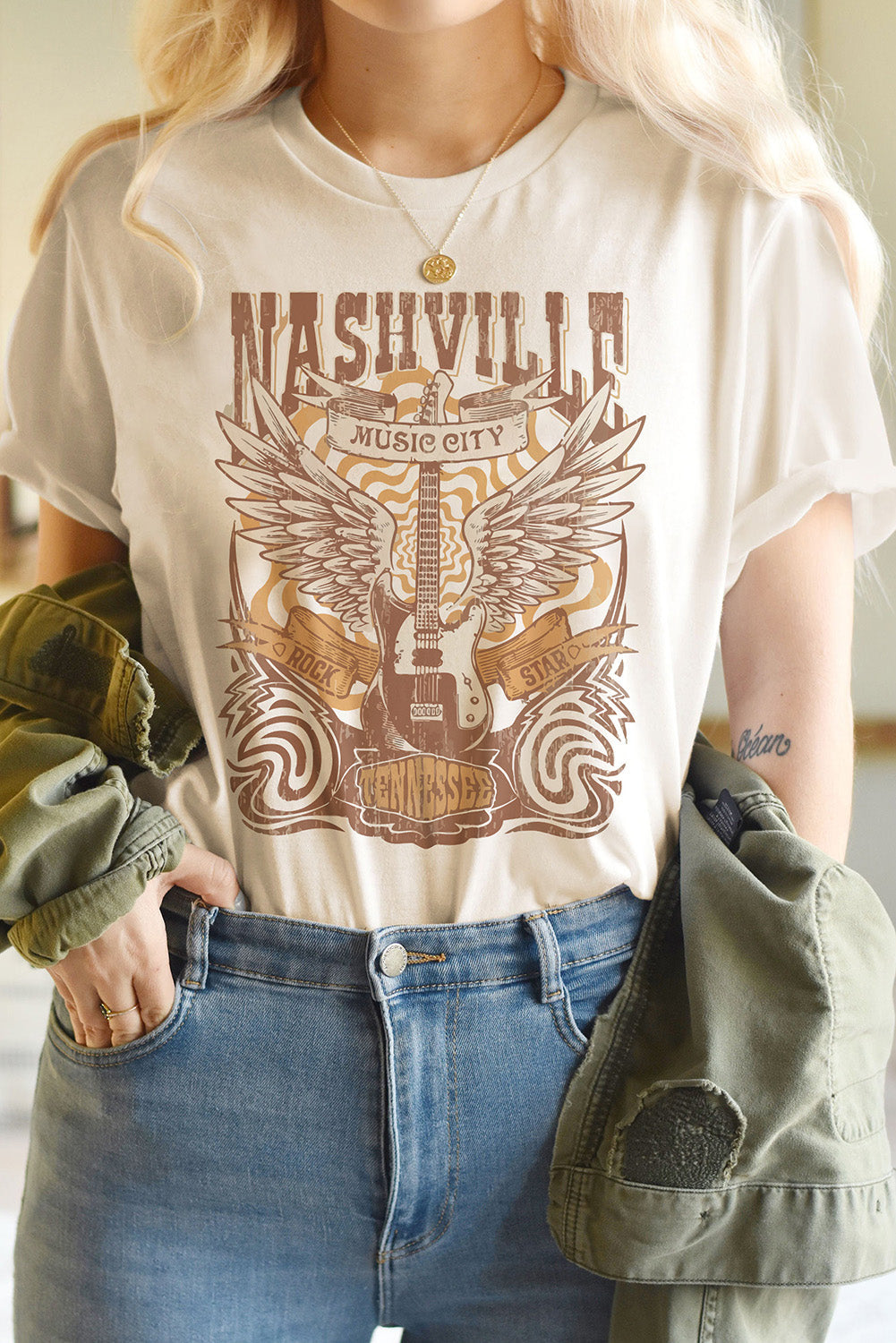 Nashville music City Graphic Tee - The Gold Cactus