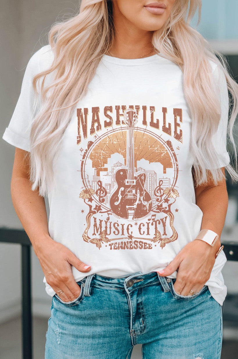 Nashville music City Graphic Tee - The Gold Cactus