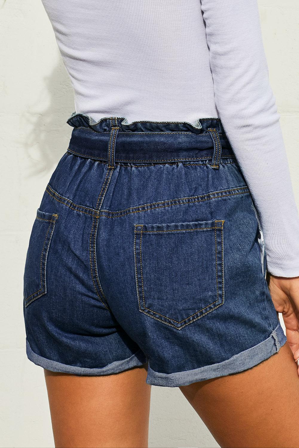 Ruby High Waist Denim Shorts - Threaded Pear