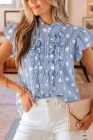 Nelly Short Sleeve Ruffle Blouse