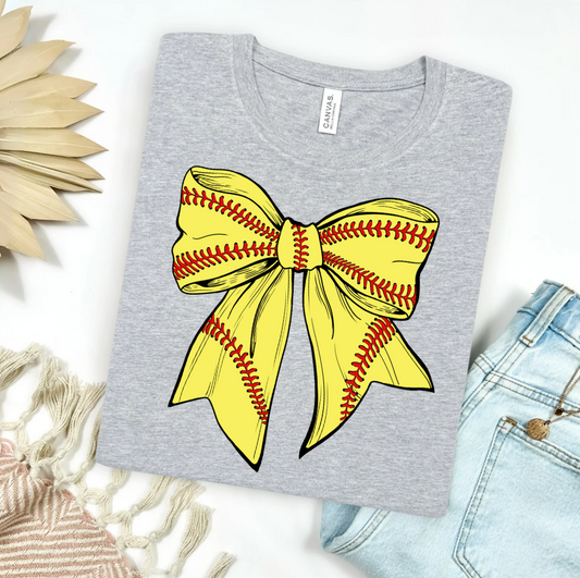 Softball Bow Graphic Tee