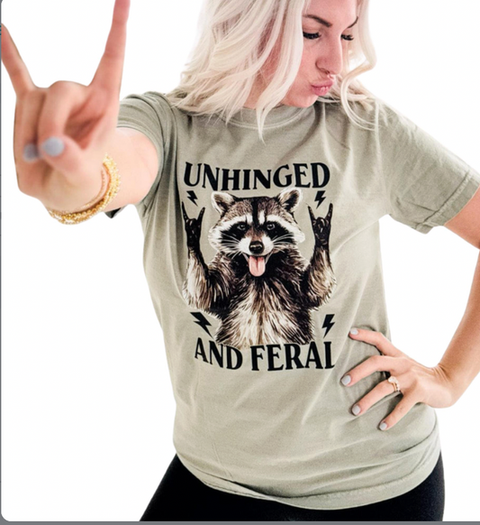 Unhinged And Feral Raccoon Graphic Tee - The Gold Cactus