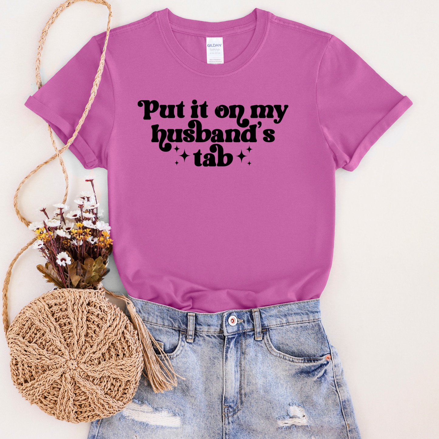 Put it on My Husband's Tab Graphic Tee