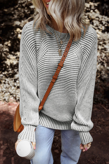 Clara Ribbed Knit Boat Sweater