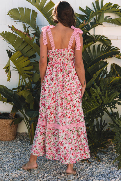 Sasha Floral Lace Tied Strap Dress