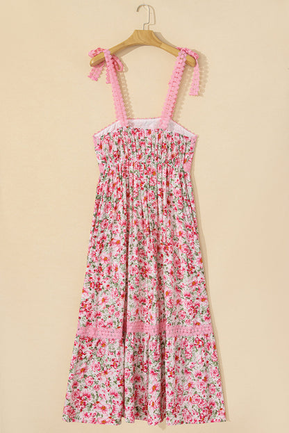 Sasha Floral Lace Tied Strap Dress