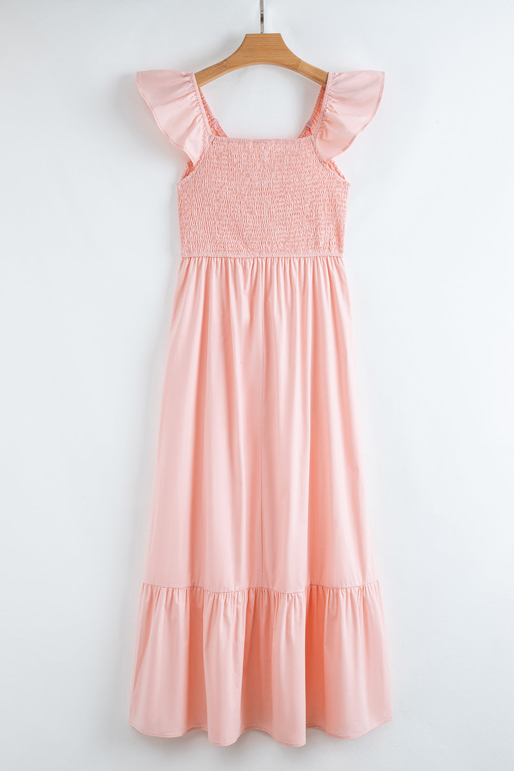 Ashlyn Flutter Sleeve Smocked Bodice Maxi Dress - Threaded Pear