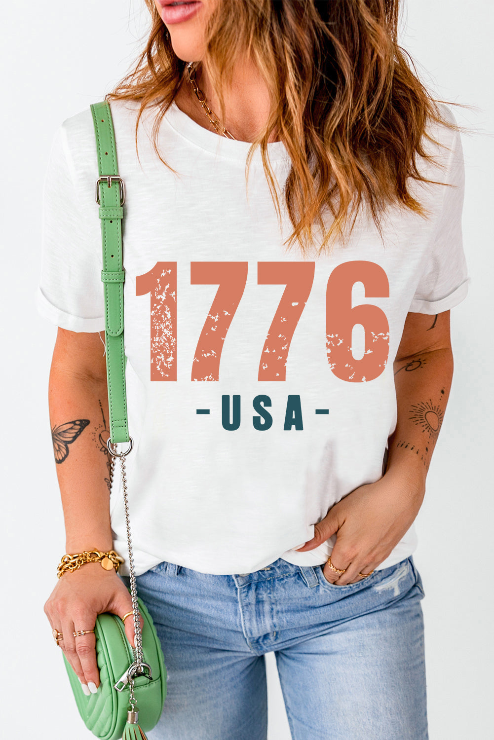 1776 USA Vintage Graphic Tee - Threaded Pear