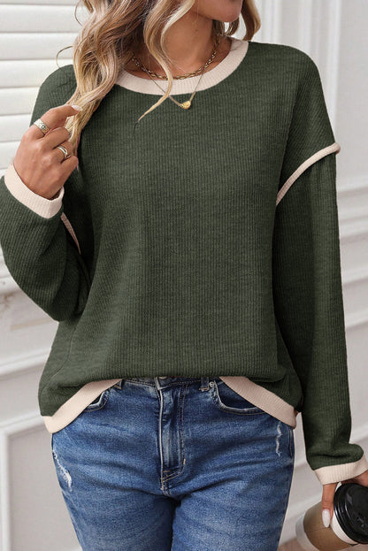 Olive Knit Top