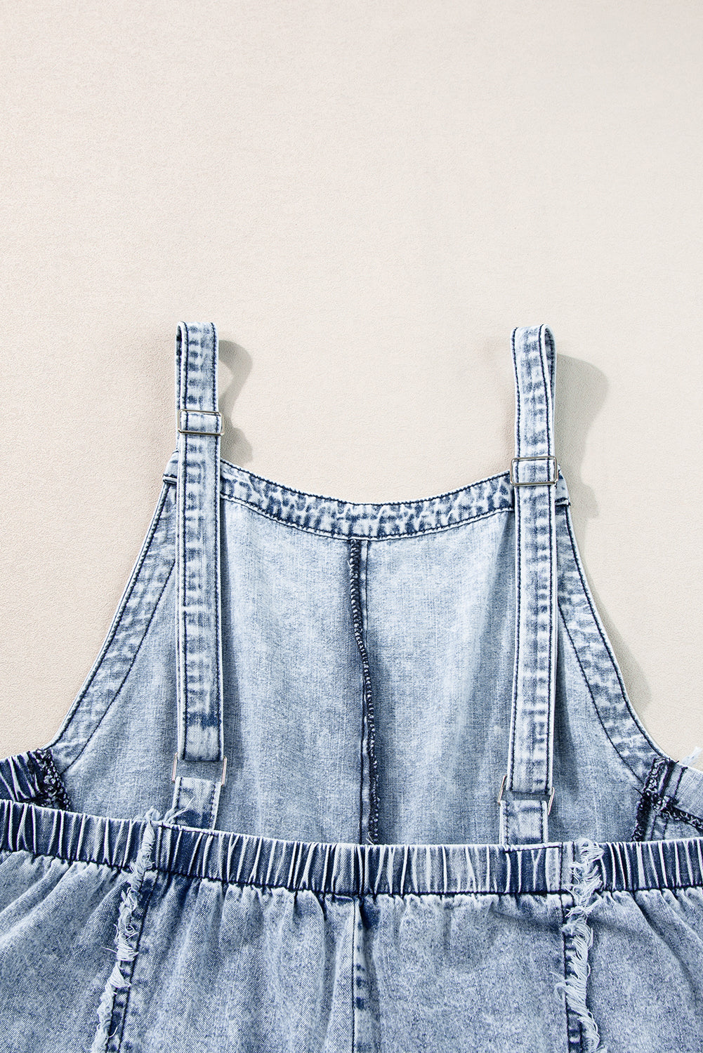 Savanna Frayed Exposed Seam Wide Leg Denim Overall