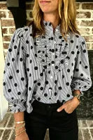 Sophie Polka Dot Long Sleeve Top - The Gold Cactus