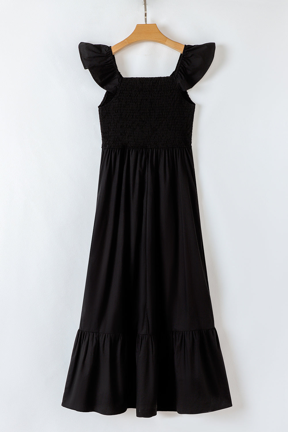 Ashlyn Flutter Sleeve Smocked Bodice Maxi Dress - Threaded Pear